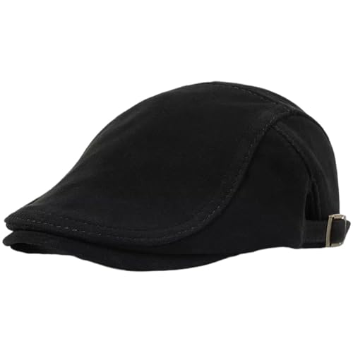 Vobumix Béret Unisexe en Peau De Mouton Daim, Chapeau De Conducteur en Cuir À Bec De Canard, Casquette De Peintre Britannique Décontractée, Chapeau De...