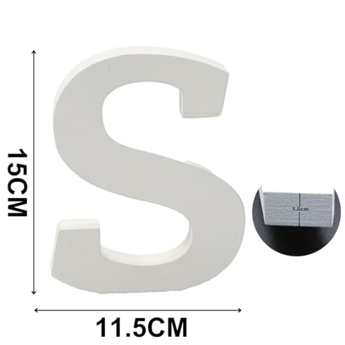 6 Inch White Decorative Wooden Letters and Numbers (S) - Image 2