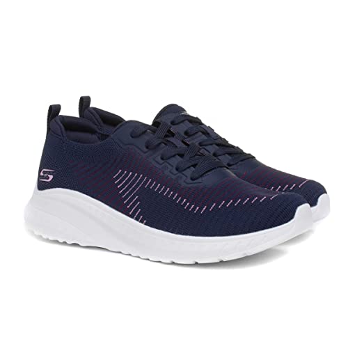 Tênis Bobs Squad Chaos-Renegade Par, Skechers, Feminino, Azul Escuro / Multicolor, 36