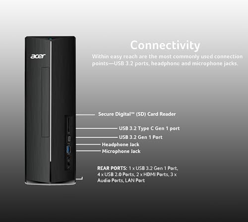 Image of Acer Aspire SFF Desk Business Desktop Computer, Intel Core i5(10-Cores /16-Threads), 16GB RAM, 512GB PCIe + 500GB Portable HDD, Small Form Factor, 2-Monitor Support 4K, Wi-Fi, Keyboard & Mouse, Win 11