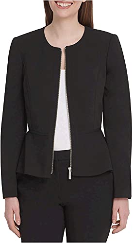 DKNY Women's Peplum Zip Front Blazer Jacket2