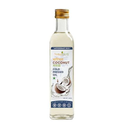 Image of Sugan Earth Cold Pressed Virgin Coconut Oil 450ml | 100% Pure & Natural | Unrefined Kachi Ghani Edible Oil for Cooking, Skin & Hair Nourishment, Baby Care, Oil Pulling| No Chemicals, No Preservatives | Organic Oil