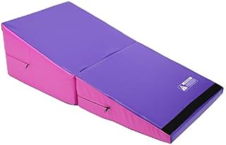 Commercial Bargains Purple/Pink Gymnastics Mat, Folding Gymnastics Cheese Wedge Mat, Gym Fitness Skill