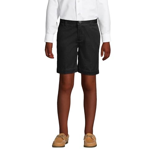 Image of Lands' End School Uniform Boys Plain Front Blend Chino Shorts