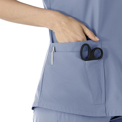 Carhartt Force Essentials Women's V-Neck Scrub Top, Ceil Blue, M - image 3