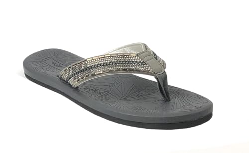 Image of REDVOLUTION New Women's Rhinestone Sandals High | Low Platform T-Strap Jewel Sandals High Wedge Flip Flops