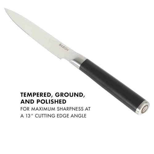 Image of Babish 5-Inch Forged Utility Knife - High-Carbon 1.4116 German Steel Full Tang Kitchen Knife for Precision Cutting and Durability