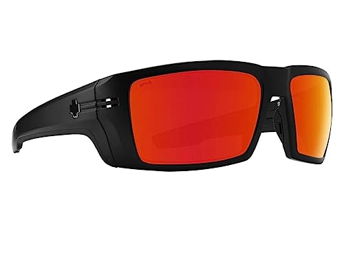 Spy Rebar ANSI Sunglasses Matte Black with Happy Bronze Red Spectra Mirror Lens 62mm