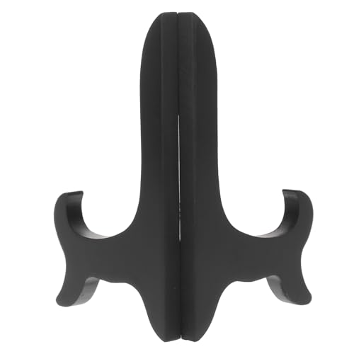 POPETPOP Portapiatti e Supporto per Esposizione in Legno Nero 5 Pollici (11-15cm) Portaquadri Stabile per Cucina, Ristorante e Ufficio Espositore per Menu e Piatti