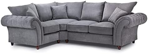 Honeypot - Sofa - Windsor - 3 Seater - 2 Seater - Armchair - Corner Sofa - Footstool - Grey - Stone - Fabric (2 Seater, Grey)