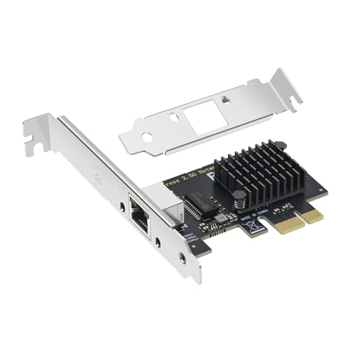 Buacoz Single Port 2.5G Gigabit Network Card with Intel I225 Chip PCI-E X1 Ethernet Adapter, RJ45 LAN NIC Card Support 10M/100M/1000M Speeds Compatible Windows10?11