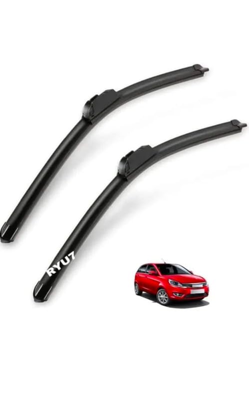 Image of Aerodynamic Design Frameless Wiper Blades Compatible with Tata Bolt, Size-24 inch 14 inch (Pack of 2)