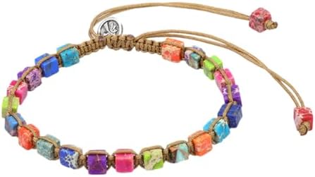 HEALLILY Jaspe Piedra Brazalete Ajustable Ansiedad Relajación Sie...