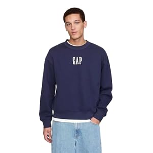 GAP mens Logo Crewneck Fleece Sweatshirt