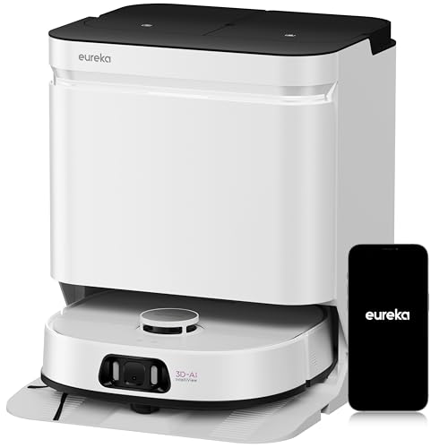 EUREKA J15 Ultra Robot Aspirateur Laveur 19 000 Pa avec Serpillière Extensible Relevable, Brosse Anti Enchevêtrement, Aspirateur Robot avec Station