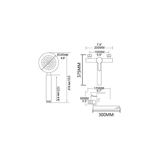 Ensemble de robinet de douche double fonction en chrome brillant durable