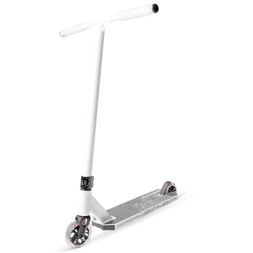 Image of Madd Gear Viral Extreme Pro Scooter - Freestyle Stunt Trick Intermediate Complete for Kids Ages 10 Up - Lightweight Alloy Deck & One-Piece Handlebar (Bright White)