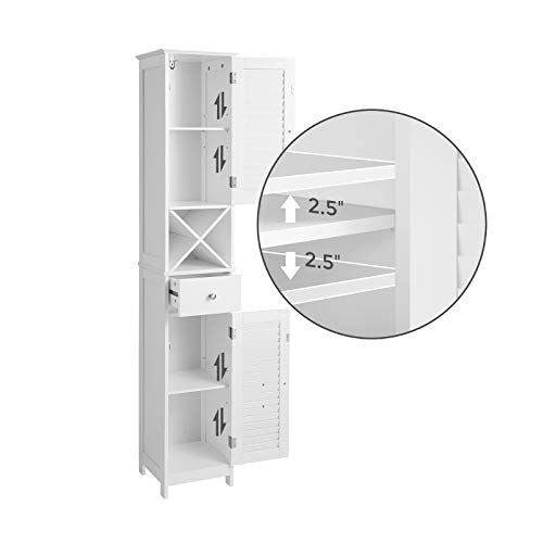 Vasagle Freestanding Storage Shutter Doors, 11.8" D X 12.6" W X 66.9" H, With 2 Cabinets #TOP4