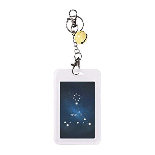 Funda para tarjeta de crédito de la constelación de Piscis y protector con campana amarilla