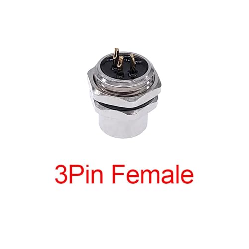 Conector M12 de 3 pines hembra M1216 con brida de montaje posterior para panel de 16 mm 2