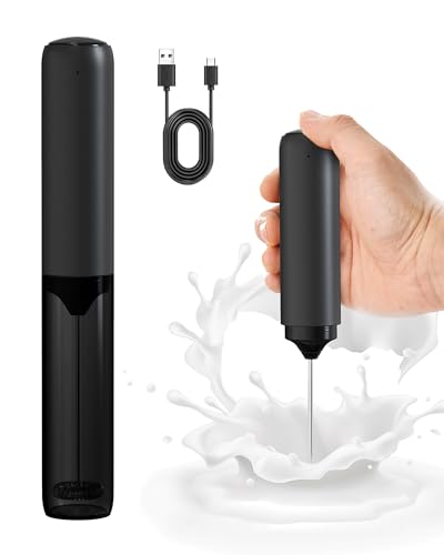 Soenglyun Rechargeable Milk Frother with Cover, Easy to Carry Drink