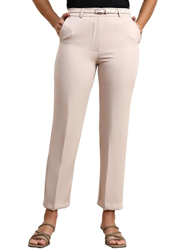 Image of FRAULEIN Women Formal Trousers | Slim Fit Office Pants | Ankle Length Work Pants | Business Casual Corporate Wear