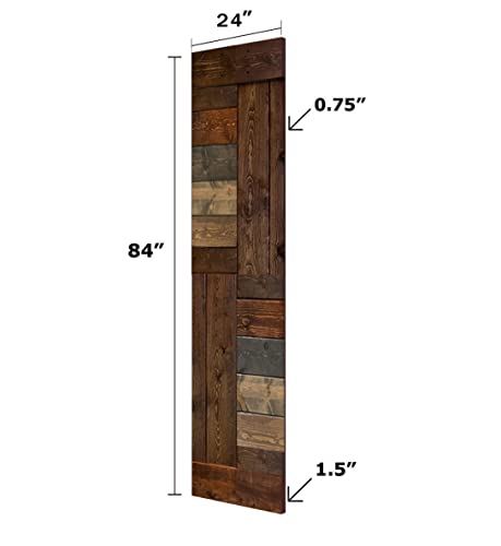 S Series 24In. X 84In. Finished Diy Knotty Pine Wood Sliding Barn Door With Hardware Kit (24In. X 84In., Multi-Color) #TOP2