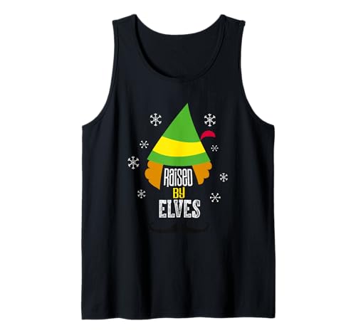 Christmas Elf Raised by Elves Tank Top