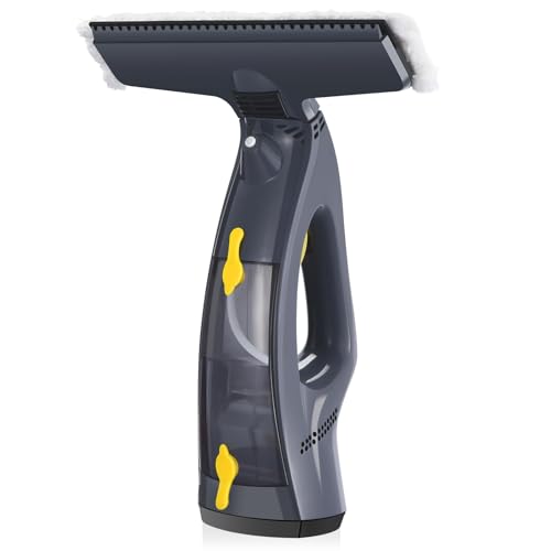 Raclette d'aspiration de fenêtre, aspirateur de fenêtre sans fil avec pulvérisation/essuyage/aspiration d'eau, outil de nettoyage de vitres électrique pour mur de douche, verre de miroir/pare-brise