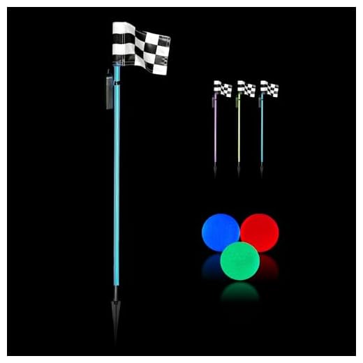 Illuminated Golf Flagstick with LED Balls