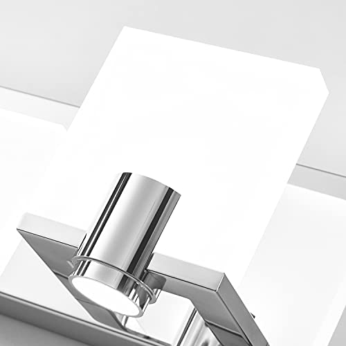 Image of SOLFART Led Bathroom Vanity Light Fixtures with Spotlights Chrome Finishing Durable Modern Vanity Light Over Mirror Light Fixture for Bath 2 Lights