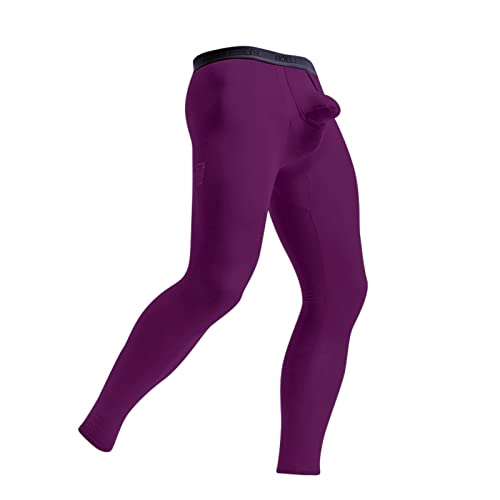 Generico Mallas térmicas para hombre, pantalones térmicos, ropa interior térmica para hombre, de invierno, pantalones de forro polar para moto, leggings de compresión, informales, para correr