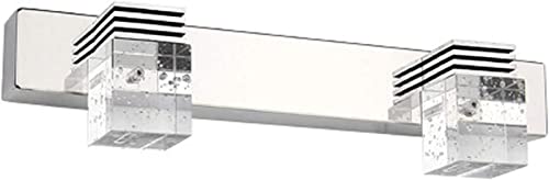 Lampe de miroir LED pour salle de bain anti-reflet en cristal carré pour éliminer les zones d'ombre