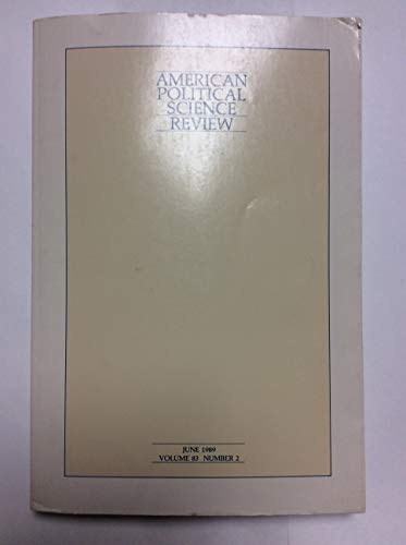 Partisan Cycles in Congressional Elections and the Macroeconomy / An Impression-driven Model of Candidate Evaluation / A Schema-based Approach to Modeling an African-American Racial Belief System (American Political Science Review, Volume 83, Number 2, June 1989)