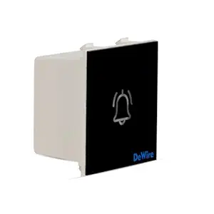 DeWire Touch Bell Switch Glossy Glass Finish Waterproof & Shock Proof Modular Fitting