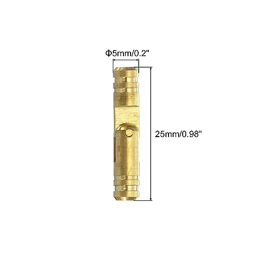 Uxcell Invisible Brass Barrel Hinges, 24pcs 5x25mm, Unfinished, Brass, Door Mount - Image 2