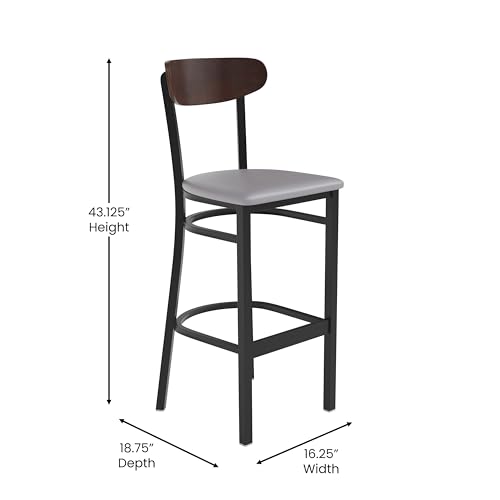 Image of Flash Furniture Commercial Steel Barstool, Gray