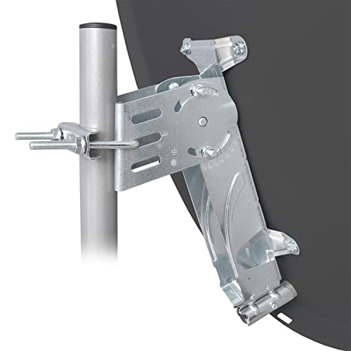 Zehnder 80cm Spiegel Schüssel Stahl + Twin LNB | 2 Teilnehmer SAT Anlage HD Digital Set anthrazit |...