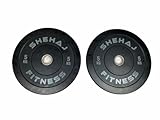 Shehaj Fitness Bumper Olympic Weights Plates 2 Inch (2") / 50mm Hole 5kg 10kg 15kg 20kg 100kg/150kg Set Barbell Gym (2x5kg)
