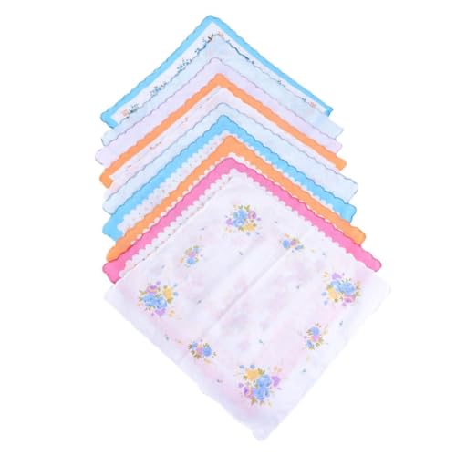 Beavorty 10pezzi Fazzoletti Piccoli in Cotone Stampati Con Motivi Floreali Resistenti e Facili Da Pulire Per Uso Quotidiano Uomo e Donna in Casa Aperto Premium Sicuro e Durevole