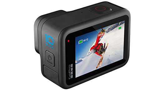 Image of GoPro HERO10 Black Waterproof Action Camera with Touch Screen 5K Ultra HD Video 23MP Photos 1080p Optical Zoom 1x Live Streaming Stabilization, Dual Screen, HyperSmooth 4.0 and Time Warp 3.0