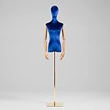 MJMLUCK Maniquí Femenino de Terciopelo con Soporte metálico, maniquí Desmontable para Tiendas de Ropa, ferias y boutiques Online. Amarillo, A (Azul ARoyal).