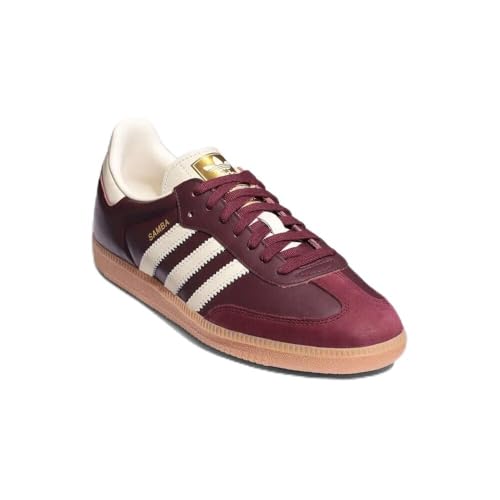 Adidas Samba OG Maroon Gold Metallic Burgundy Women's 7