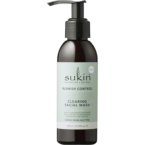 Sukin Blemish Control Clarifying Facial Cleansing Wash 125ml - with salicylic acid; cruelty free & vegan friendly.- removes dirt make-up & environmental pollutants whilst purifying the skin.