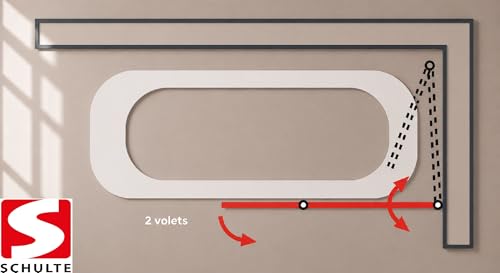 Schulte pare baignoire 112x140 cm, 2 volets, argenté réversible verre 5 mm – vue 3