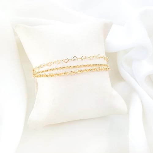 Pulseira Feminina Três Voltas Coração Banhada A Ouro 18k Biana Joias