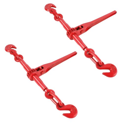 Image of Dollate 2 Pack 3 /8 inch to 1 /2 inch Ratchet Chain Binders with 9200 Lbs WLL, Breaking Strength up to 33000 Lbs, Ratchet Chain Binders for Heavy Duty, Secure for Hauling and Towing