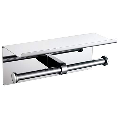 RHRYTCH Soporte adhesivo para papel higiénico, soporte de papel, soporte doble para rollo de papel higiénico montado en la pared