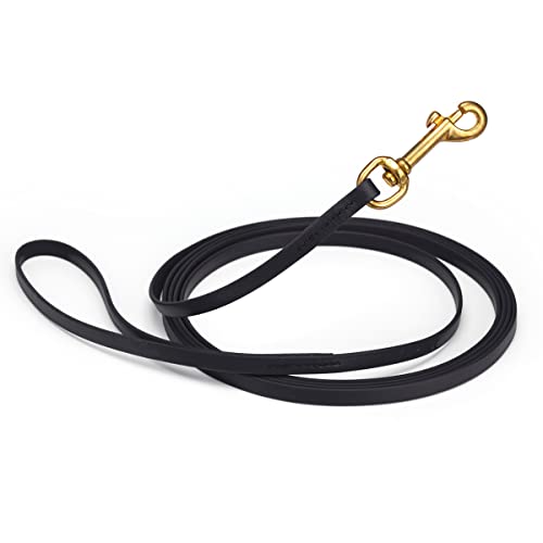 Viper K9 Biothane Working Dog Leash Waterproof Lead for Tracking Training Schutzhund Dog Sport & Search - Odor-Proof Long Line with Solid Brass Snap for Puppy Medium and Large 3/8" x 15ft Black