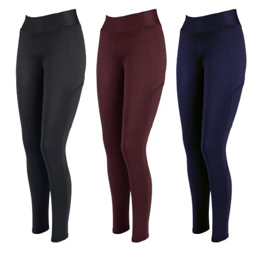 PFIFF 103100 Selina - Mallas de equitación para mujer y niños, con bolsillo para teléfono móvil, burdeos, 146-152